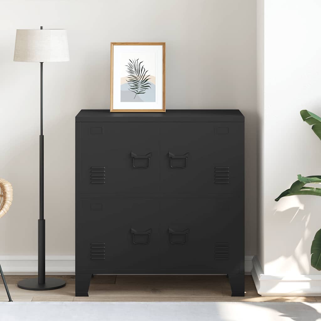 Vidaxl opbergkast industrieel 75x40x80 cm staal zwart