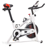 VidaXL exercise bike with heart rate sensors white and red