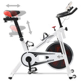 VidaXL exercise bike with heart rate sensors white and red