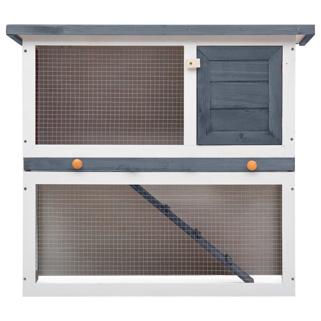 Vidaxl Rabbit Hutch pour l'extérieur avec 1 porte en bois gris