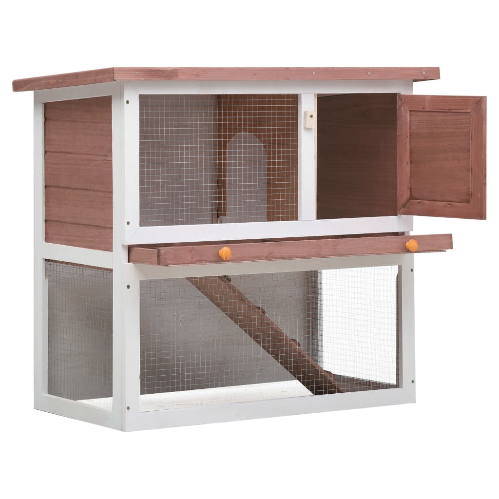 Vidaxl Rabbit hutch for outside with 1 door wood brown