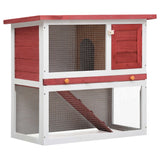 Vidaxl lapin Hutch pour l'extérieur avec 1 porte en bois rouge