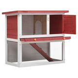 Vidaxl Rabbit hutch for outside with 1 door wood red