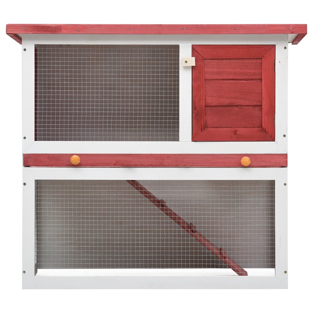 Vidaxl Rabbit hutch for outside with 1 door wood red