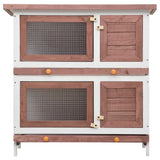 Vidaxl Rabbit Hutch pour l'extérieur avec 4 portes en bois marron en bois