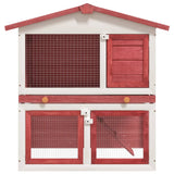 VidaXL Rabbit hutch for outside with 3 doors wood red