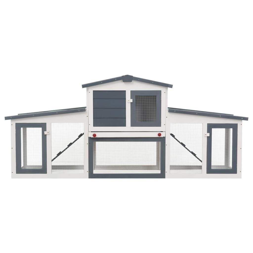 Vidaxl Kanéngchen Hütten fir ausserhalb vun engem groussen 204x45x8 cm Holz gro a wäiss