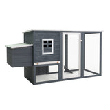 Vidaxl Chicken Coop mit Nacht Loft Holzgrau