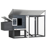 Vidaxl Chicken Coop con loft notturno in legno grigio