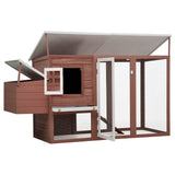 Vidaxl Chicken Coop con il legno a soppalco notturno marrone