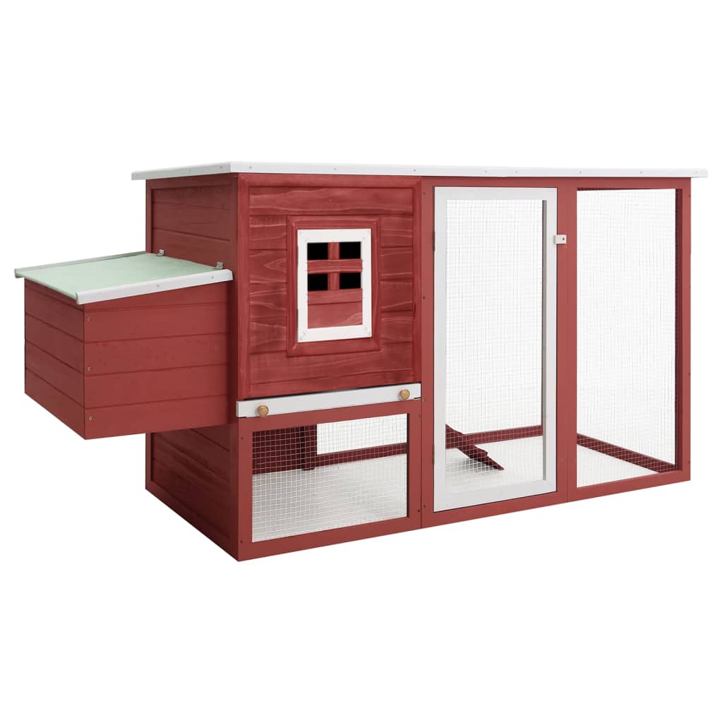 Vidaxl Chicken Coop con il rosso a soppalco notturno rosso