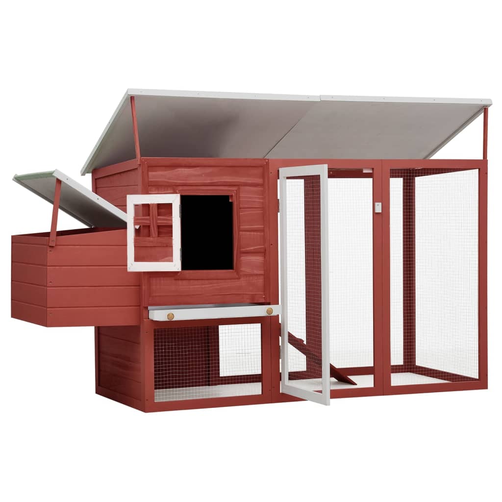 Vidaxl Chicken Coop mit Nacht Loft Rotrot