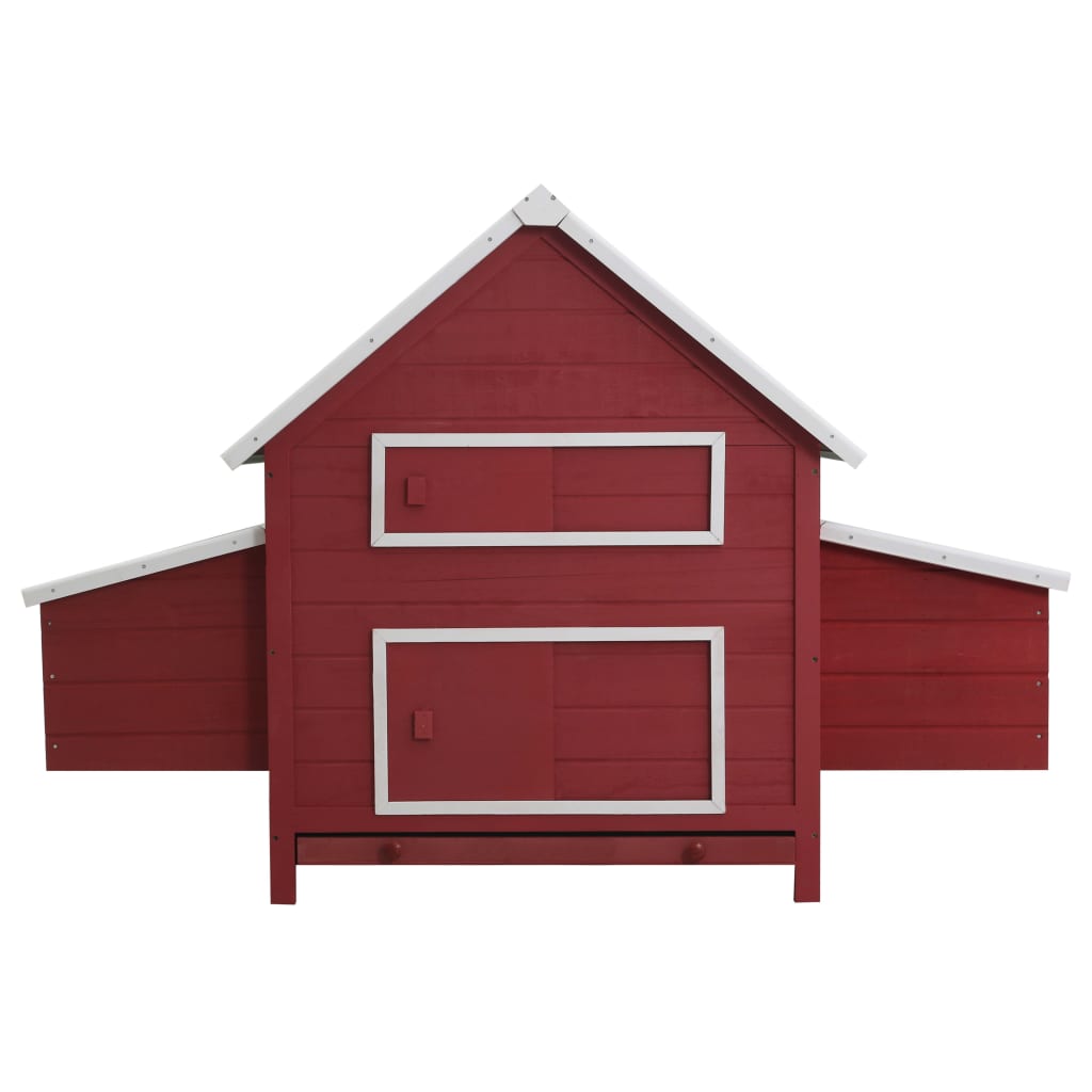 Vidaxl Chicken Coop 157x97x110 cm de madera roja