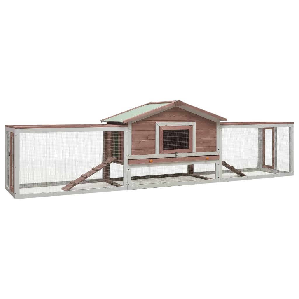 Vidaxl Rabbit Hutch 310x70x87 cm Trdni borov borove pangs mocha