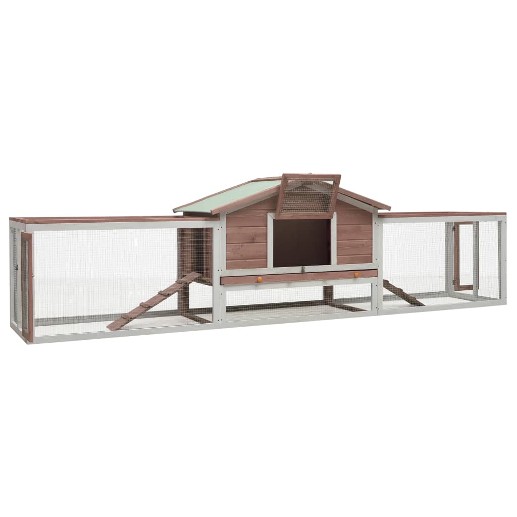 Vidaxl Rabbit Hutch 310x70x87 cm Trdni borov borove pangs mocha