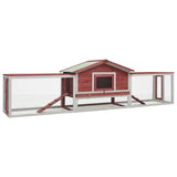 Vidaxl Rabbit Hutch 310x70x87 cm en pin de pin solide rouge