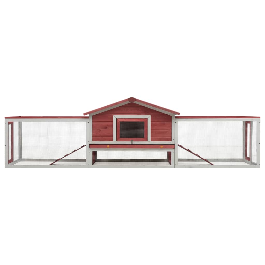 Vidaxl Rabbit Hutch 310x70x87 cm en pin de pin solide rouge