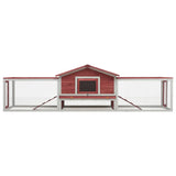 Vidaxl Rabbit Hutch 310x70x87 cm en pin de pin solide rouge