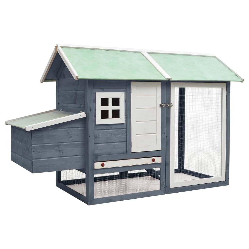 Vidaxl Chicken coop 170x81x110 cm solid pine pine pine wood gray