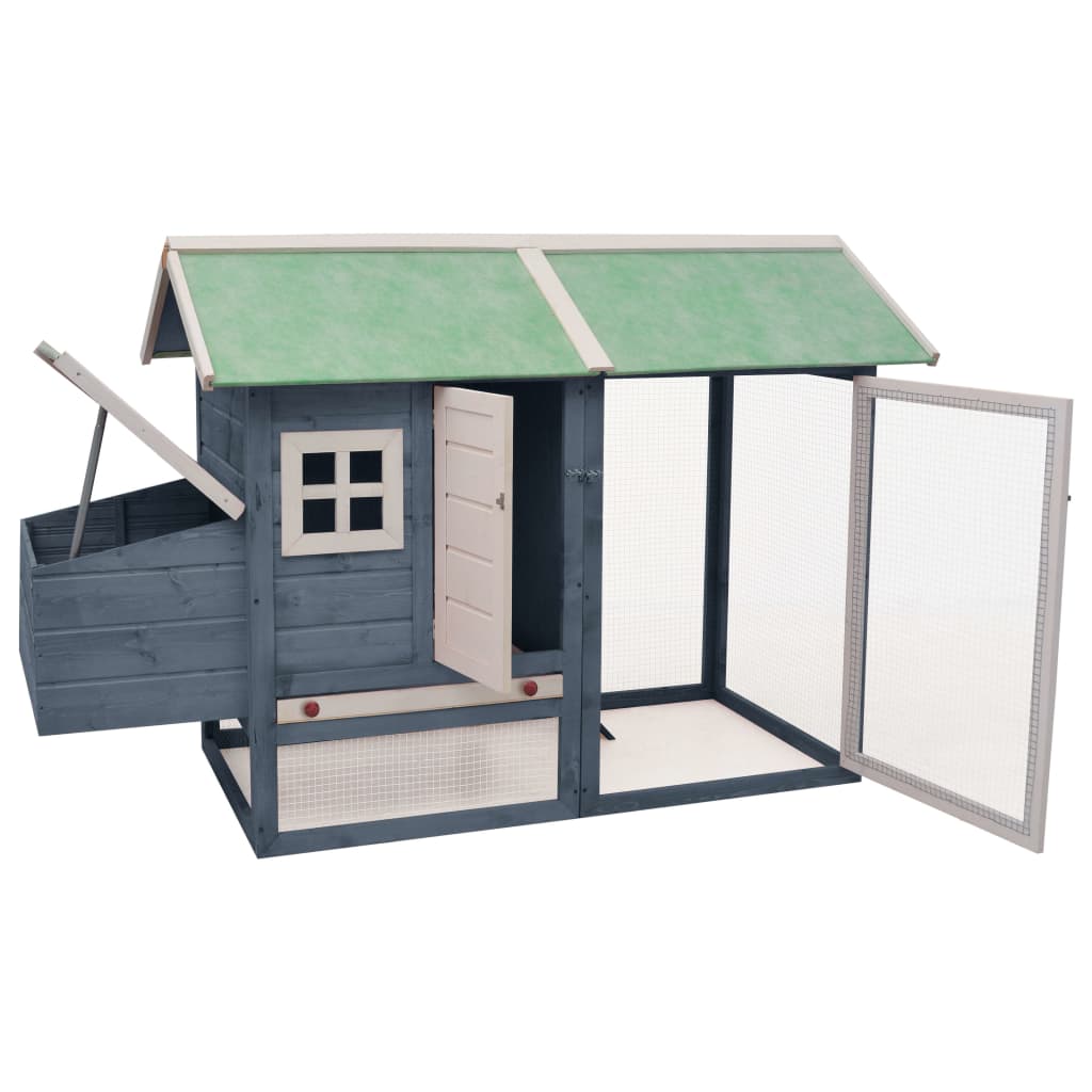 Vidaxl Chicken coop 170x81x110 cm solid pine pine pine wood gray