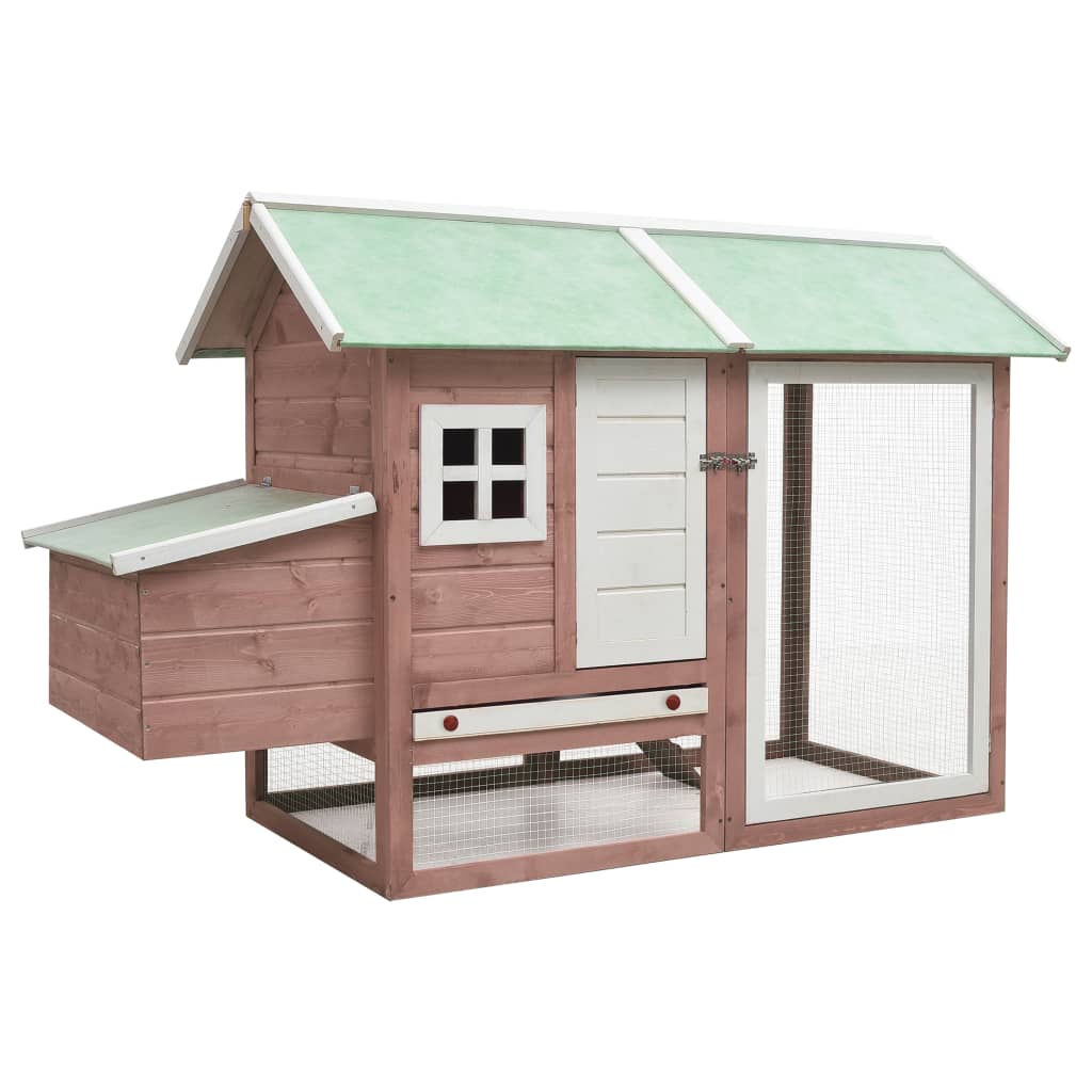 Vidaxl Chicken Coop 170x81x110 cm Solid Pine Pine Mokka