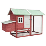 Vidaxl Chicken Coop 170x81x110 cm Rosso pino di pino solido