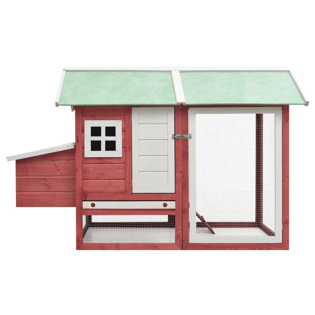 Vidaxl Chicken Coop 170x81x110 cm Rosso pino di pino solido