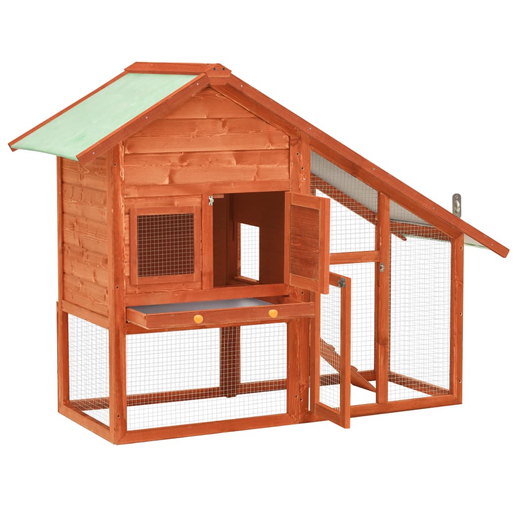 Vidaxl Rabbit Hutch 140x63x120 cm Trden Pinewood