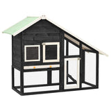 Vidaxl konijnenhok 140x63x120 cm massief vurenhout grijs en wit