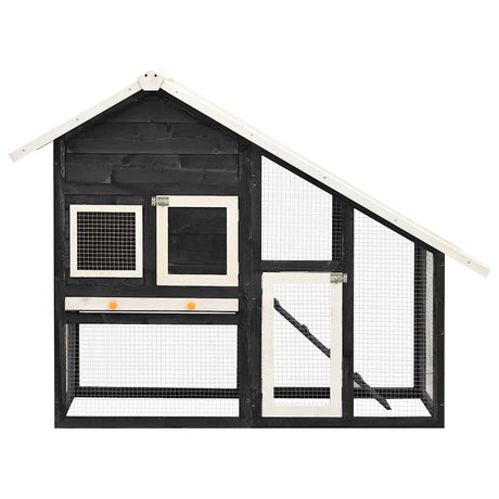 Vidaxl konijnenhok 140x63x120 cm massief vurenhout grijs en wit