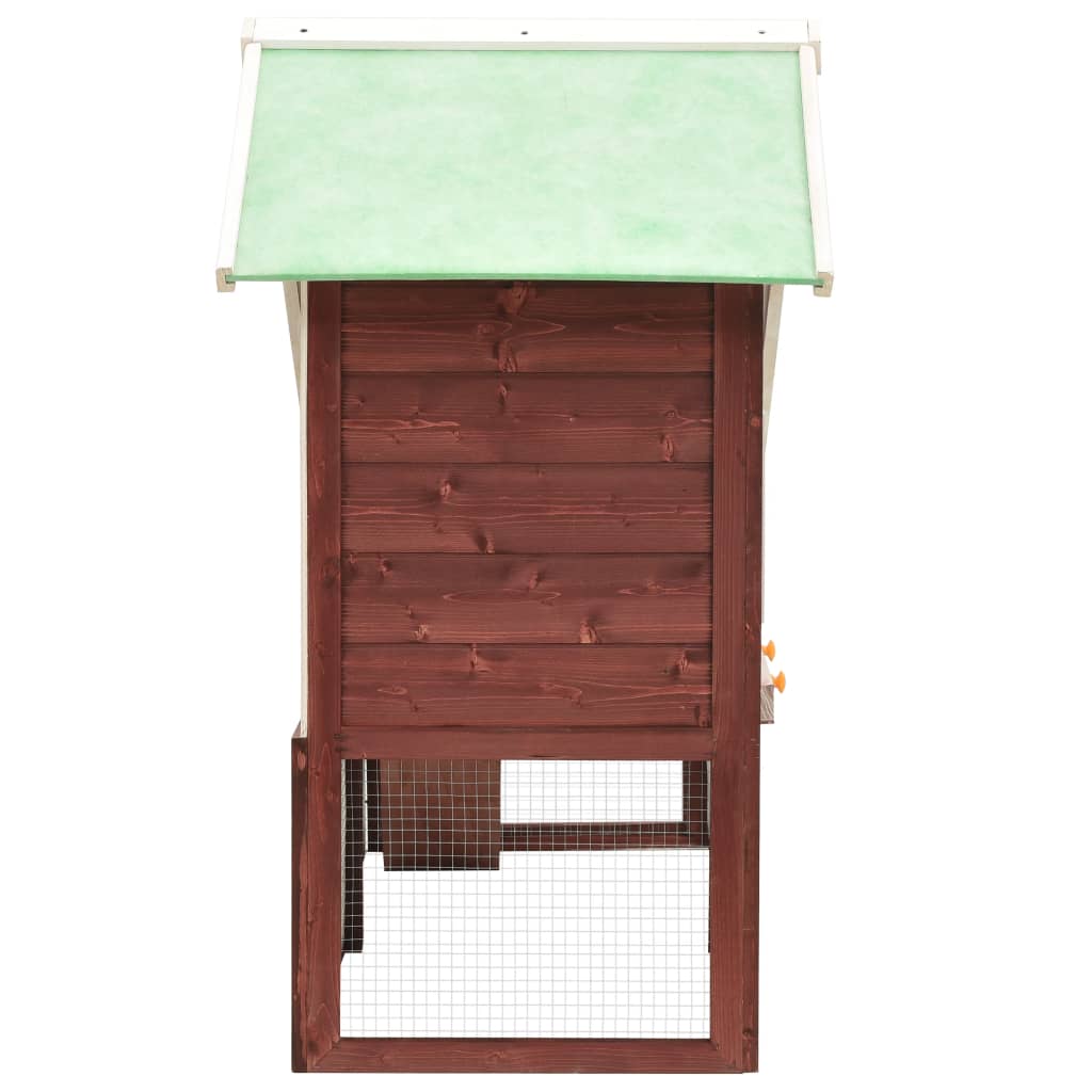 Vidaxl Rabbit Hutch 140x63x120 cm Solid Vurenhout Mokka i White