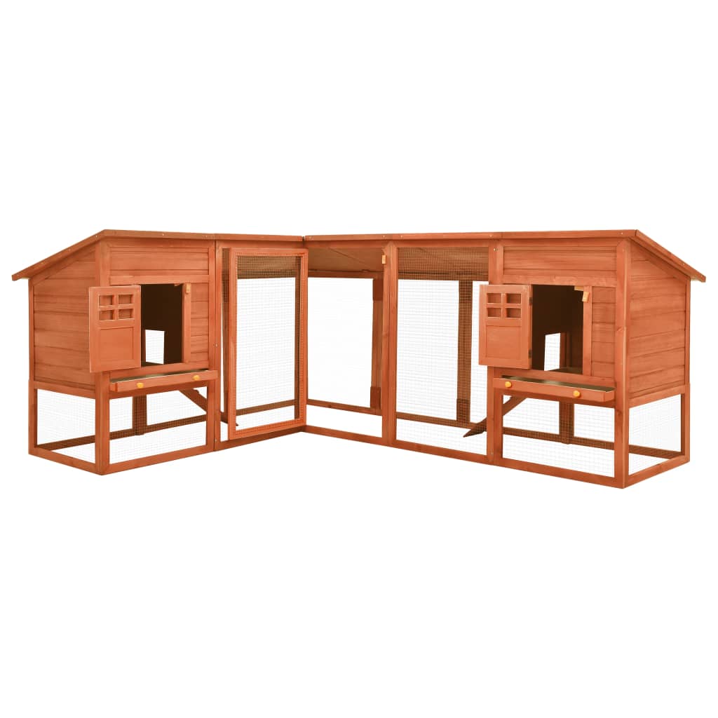 Vidaxl Rabbit Hutch pour dehors avec Ren Solid Vurenhout Brown