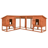 Vidaxl Rabbit Hutch para el exterior con Ren Solid Vurenhout Brown