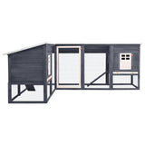 Vidaxl Rabbit Hutch til udefra med Ren Solid Vurenhout Gray and White