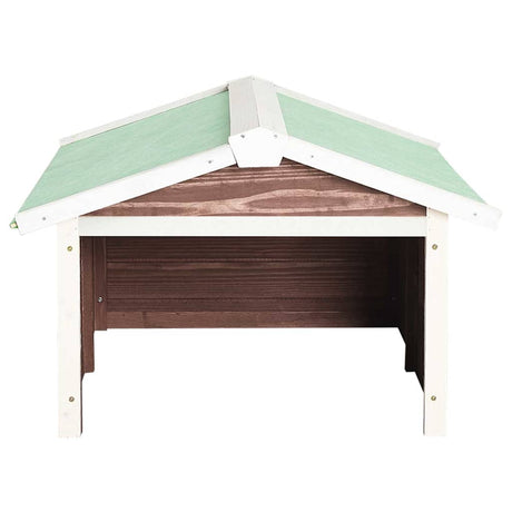 Vidaxl overkapping voor grasmaaier 72x87x50 cm vurenhout mokka en wit