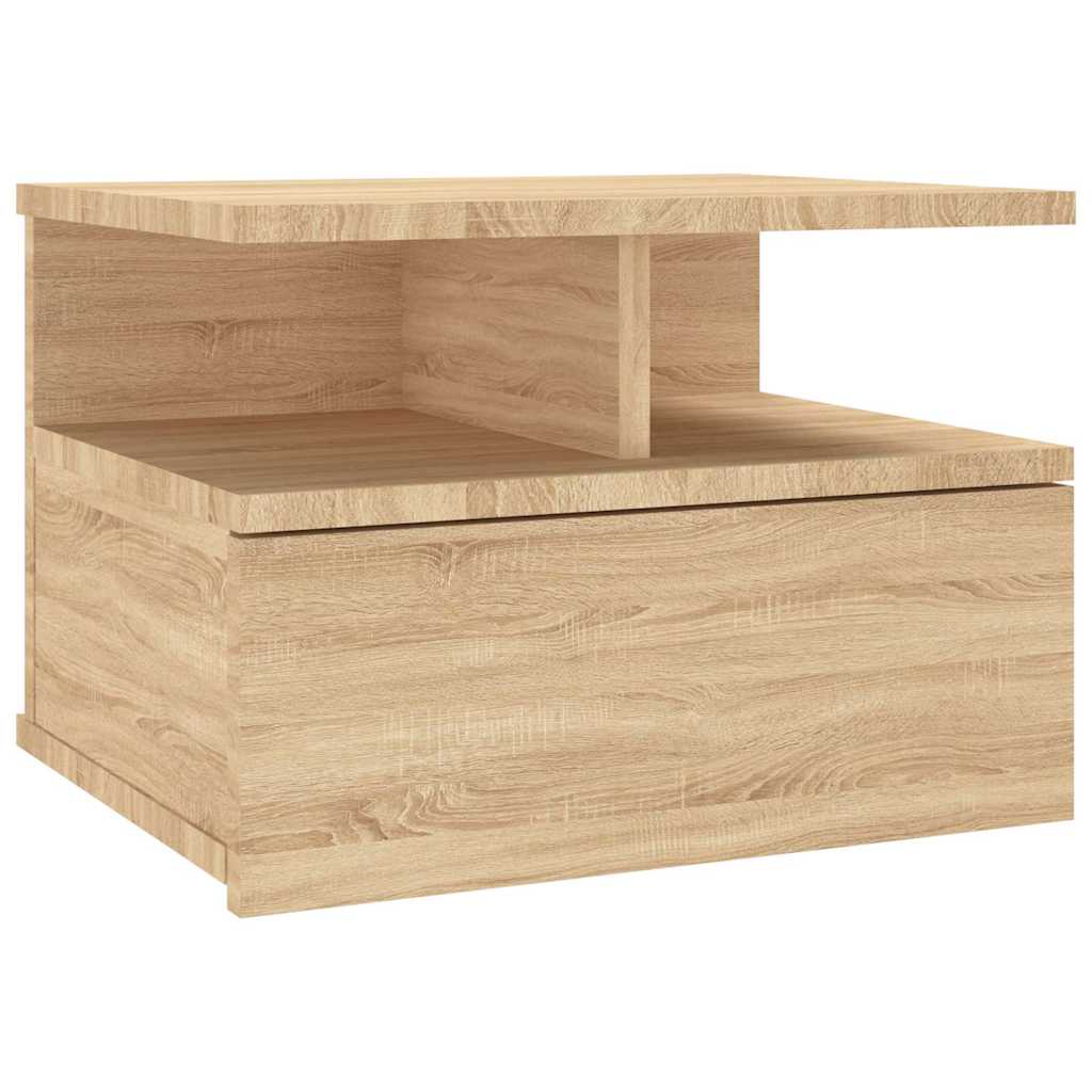Vidaxl nachtkastje zwevend 40x31x27cm bewerkt hout sonoma eikenkleurig