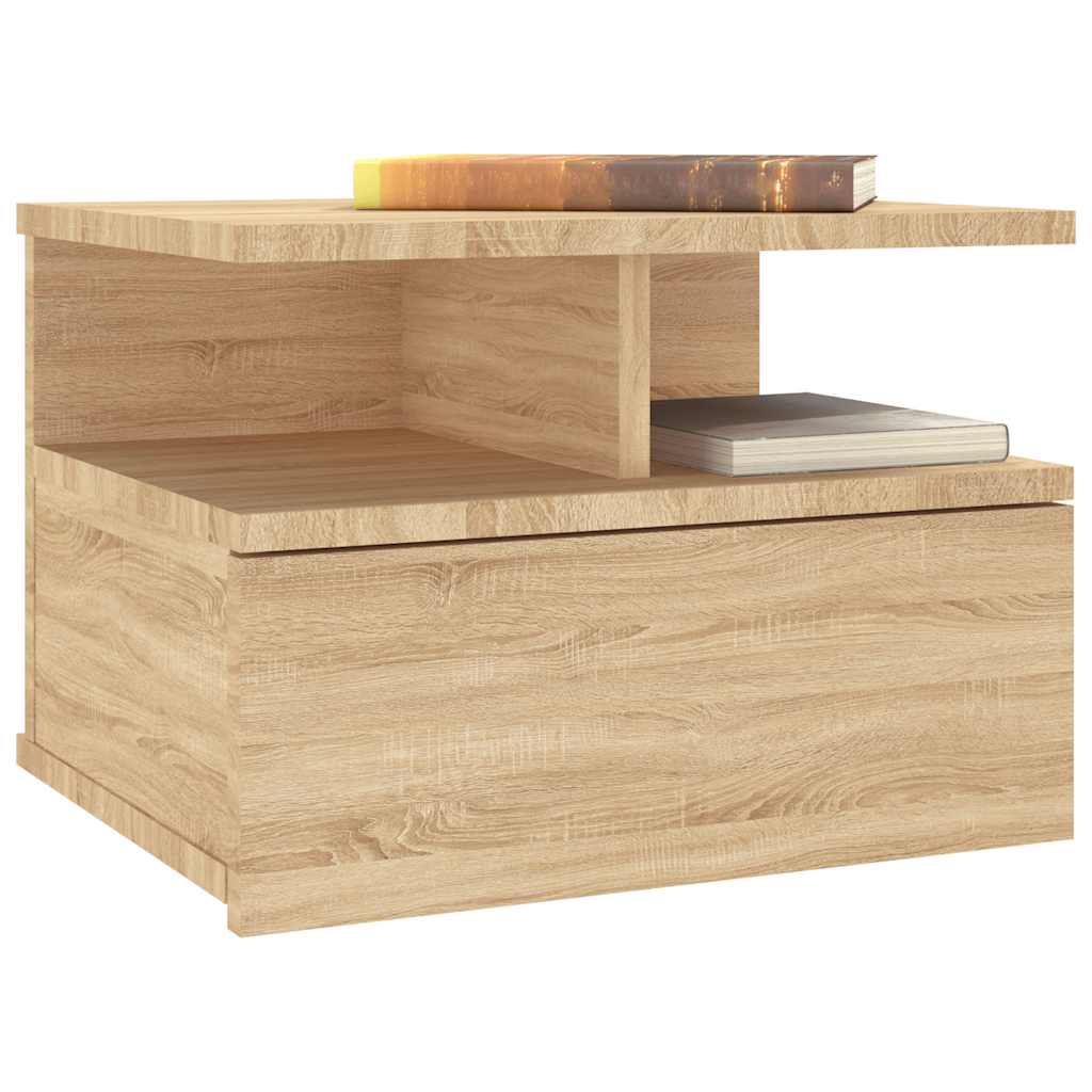 Vidaxl nachtkastje zwevend 40x31x27cm bewerkt hout sonoma eikenkleurig