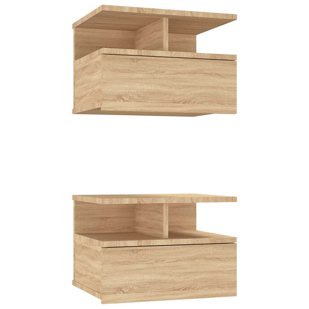 Vidaxl nachtkastjes 2 st 40x31x27 cm bewerkt hout sonoma eikenkleurig