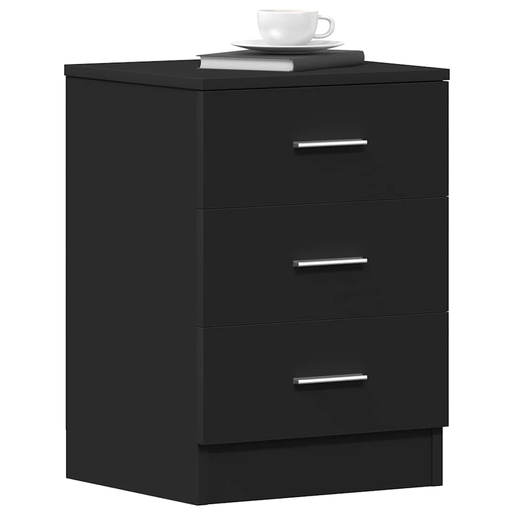 Vidaxl nachtkastjes 2 st 38x35x56 cm bewerkt hout zwart