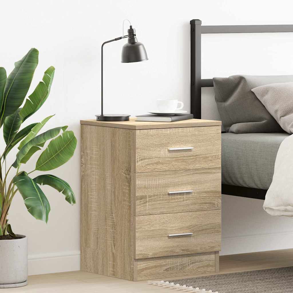Vidaxl nachtkastje 38x35x56 cm bewerkt hout sonoma eikenkleurig