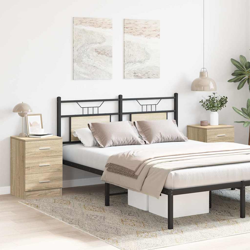 Vidaxl nachtkastjes 2 st 38x35x56 cm bewerkt hout sonoma eikenkleurig