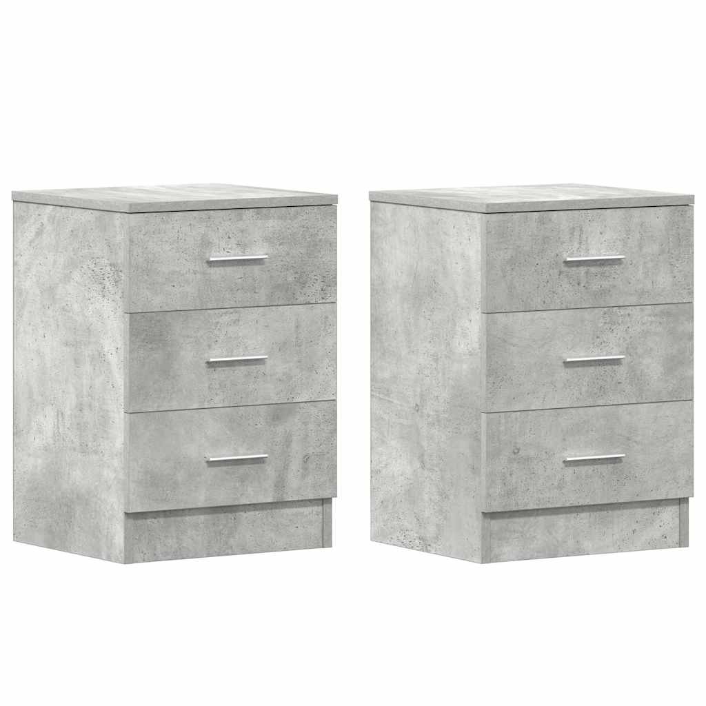 Vidaxl nachtkastjes 2 st 38x35x56 cm bewerkt hout betongrijs