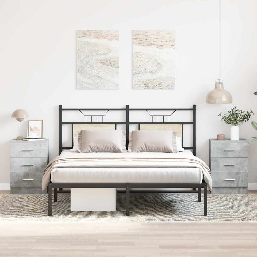 Vidaxl nachtkastjes 2 st 38x35x56 cm bewerkt hout betongrijs