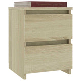 Vidaxl nachtkastjes 2 st 30x30x40 cm bewerkt hout sonoma eikenkleurig