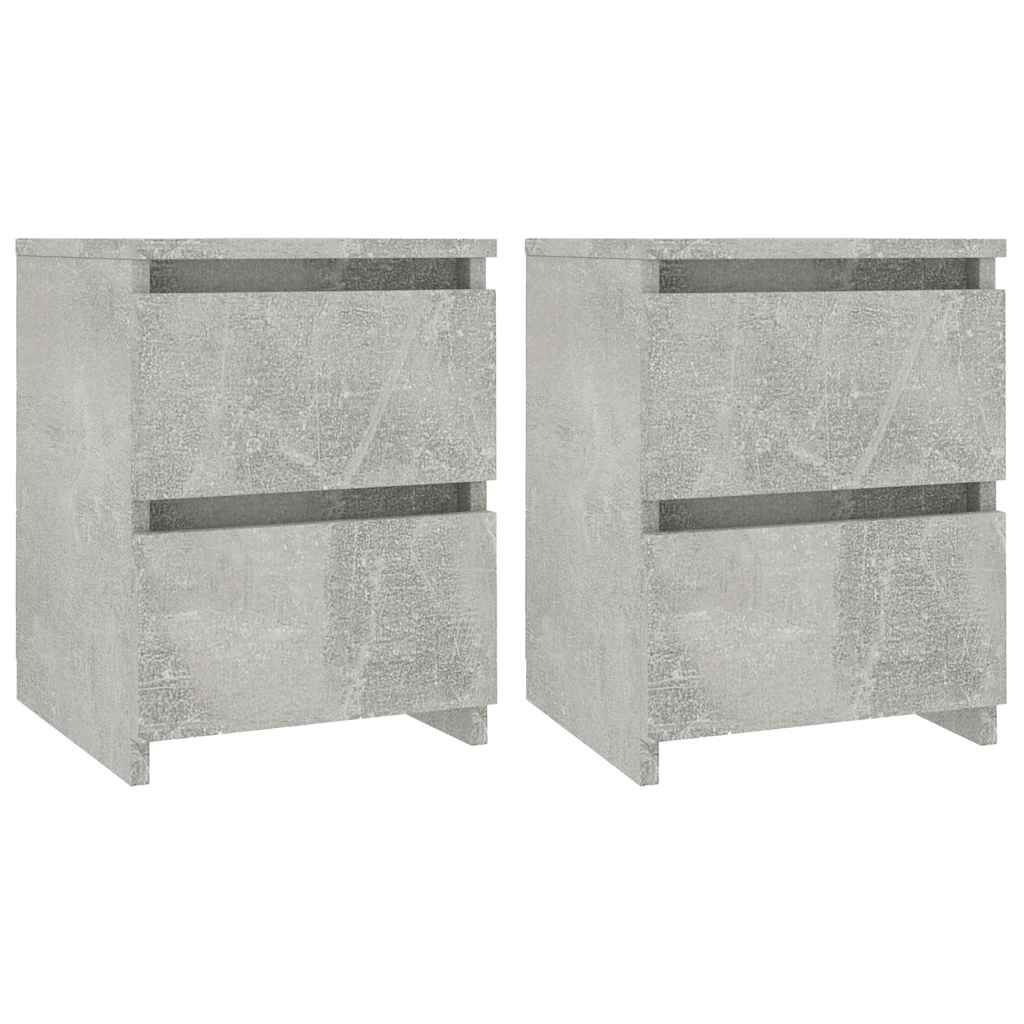 Vidaxl nachtkastjes 2 st 30x30x40 cm bewerkt hout betongrijs