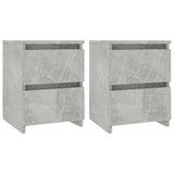 Vidaxl nachtkastjes 2 st 30x30x40 cm bewerkt hout betongrijs