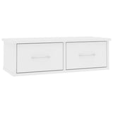 Vidaxl wandschap met lades 60x26x18,5 cm bewerkt hout wit