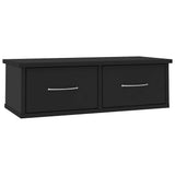 Vidaxl wandschap met lades 60x26x18,5 cm bewerkt hout zwart