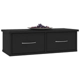Vidaxl wandschap met lades 60x26x18,5 cm bewerkt hout zwart