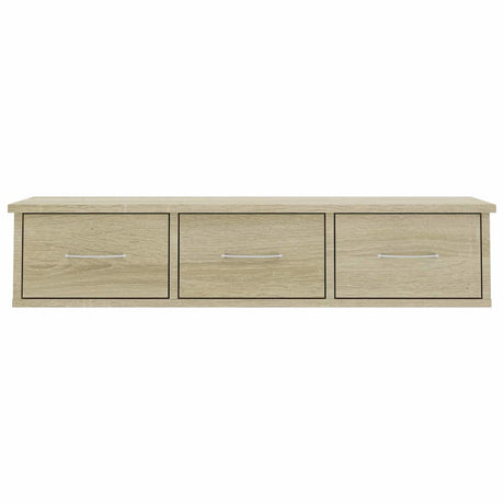 Vidaxl wandschap met lades 88x26x18,5 cm bewerkt hout sonoma eiken